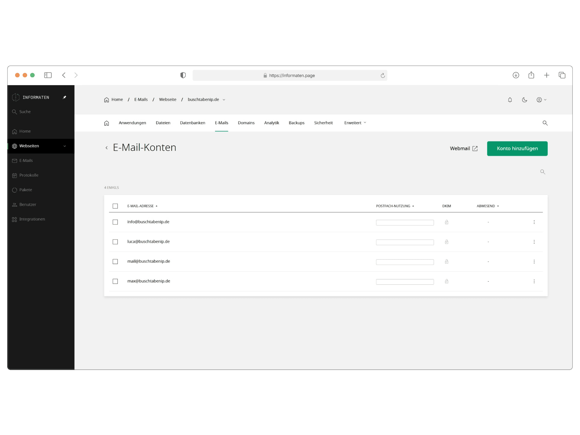 Einfache Verwaltung für Deine E-Mail Konten
