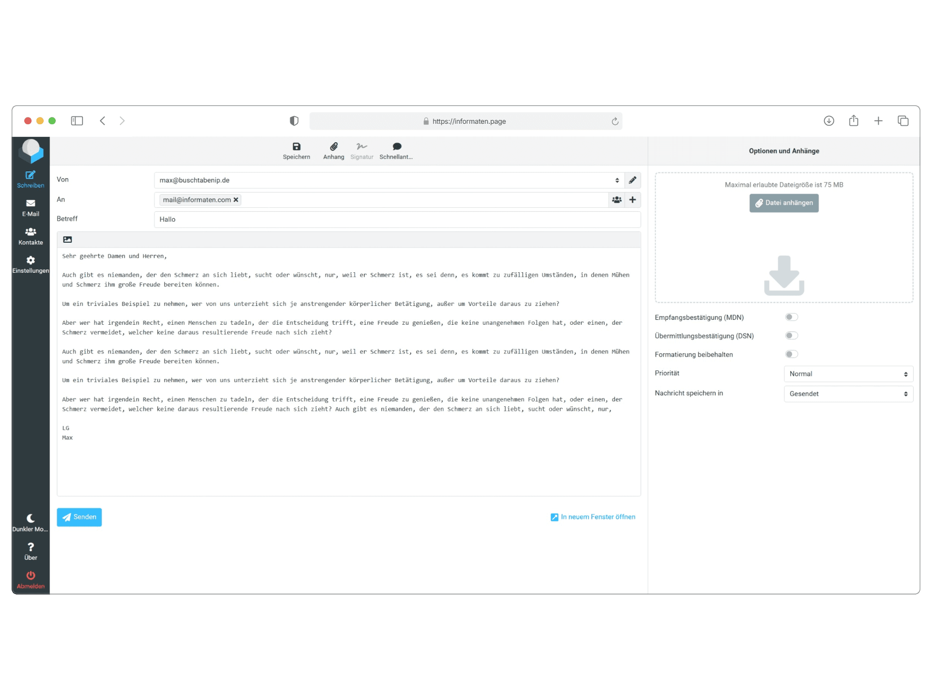 Webclient für Deine E-Mails