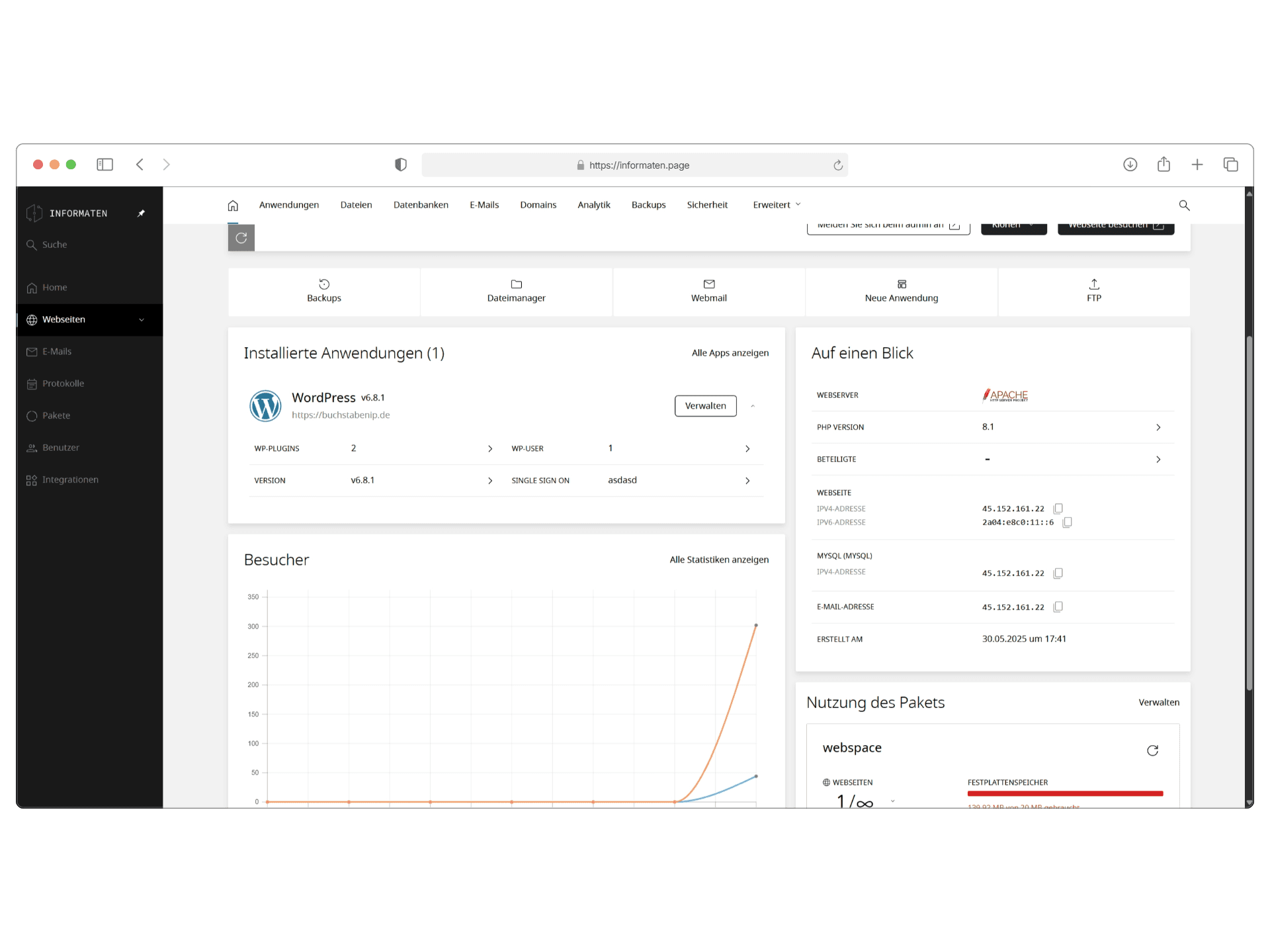 Website Dashboard