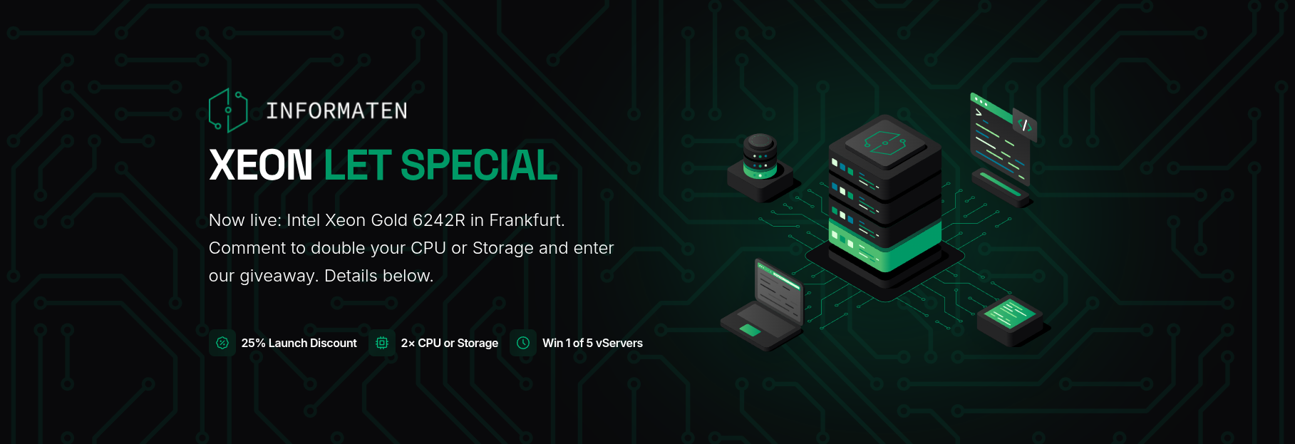 Xeon VPS Launch Frankfurt/DE - 25% OFF | Free VPS  Giveaway + Double Resource Bonus