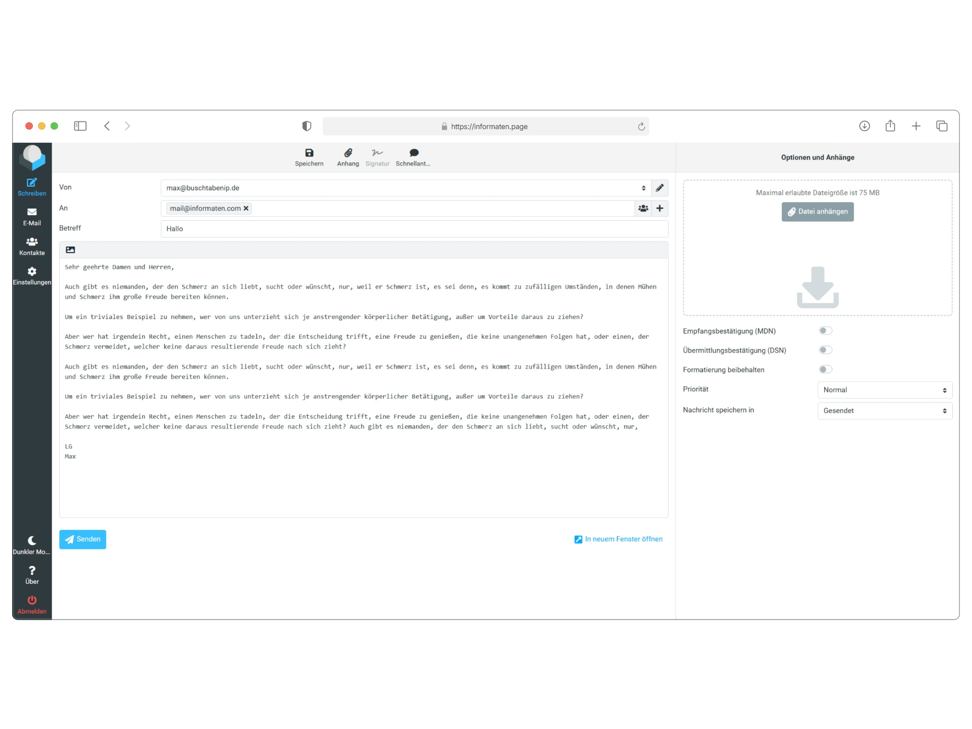 Webclient für Deine E-Mails