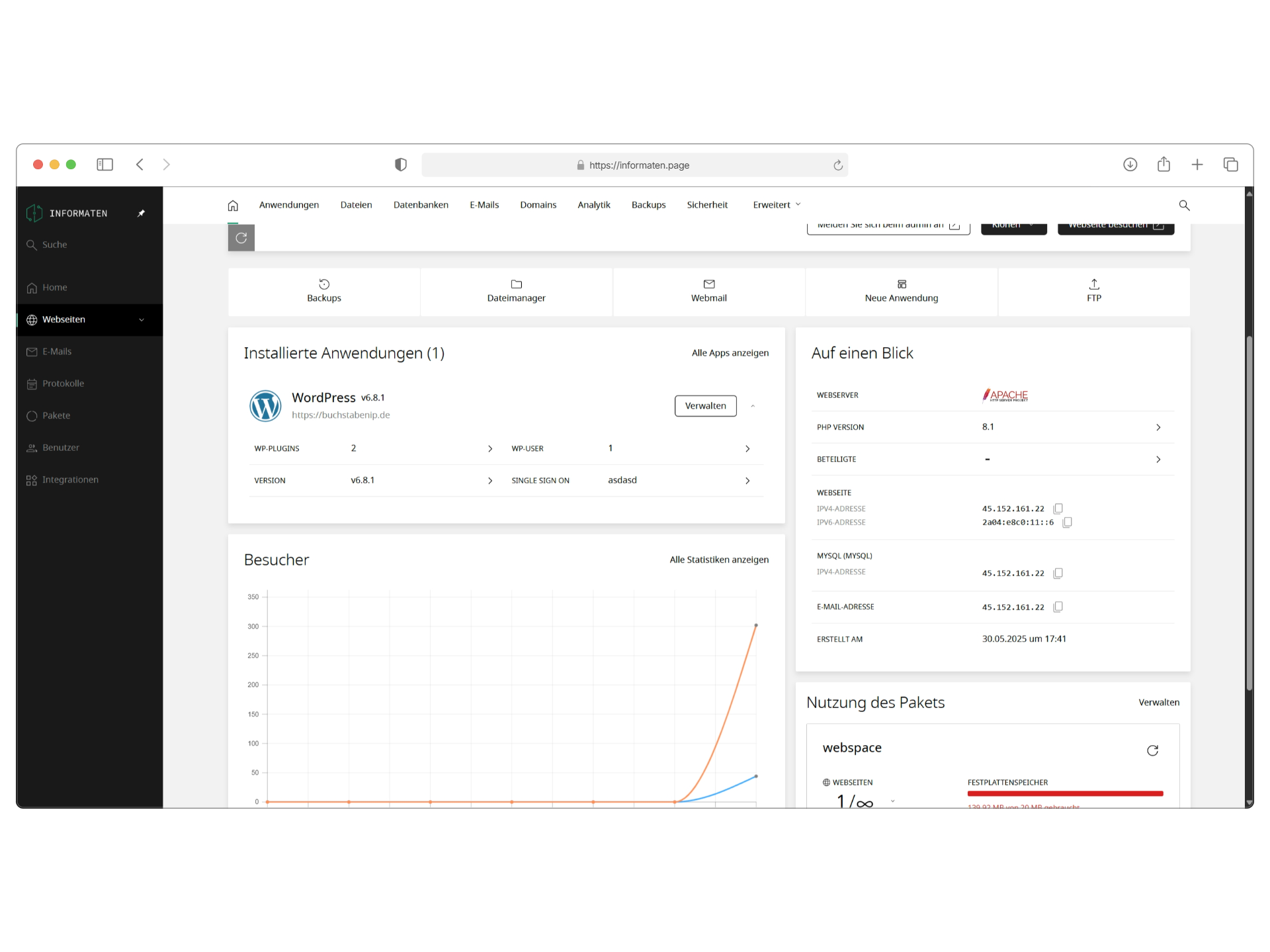 Website Dashboard